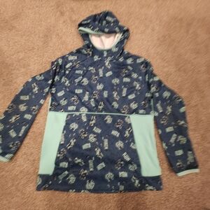 Tek Gear Kids' Patterned Navy and Mint Raincoat